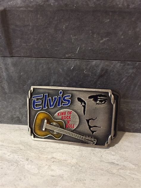 Vintage Elvis Buckle Pewter Siskiyou Belt Buckle Gem