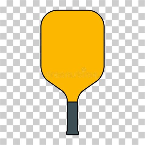 Pickleball Racket Sport Indoor Paddle Shadow Icon Web Flat Symbol