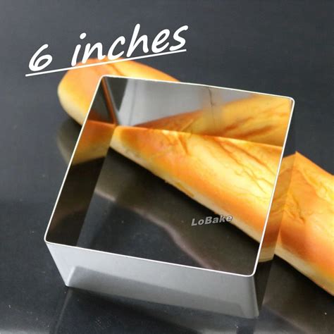 6 inches square shape stainless steel mousse molds cheese chocolate ...