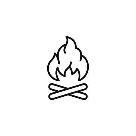 Flame line icon isolated on white background 33886536 Vector Art at ...