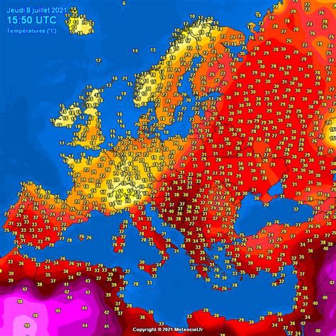 Temperature map of Europe today [08/07/2021] : r/europe