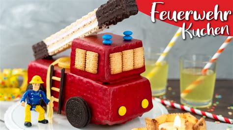 Feuerwehrauto Kuchen einfaches Rezept für coole Feuerwehr Torte