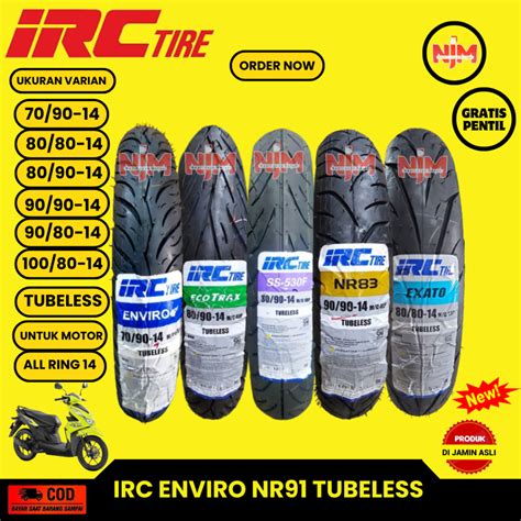 Jual Ban Luar Motor Irc Enviro Ring Tubeless Free