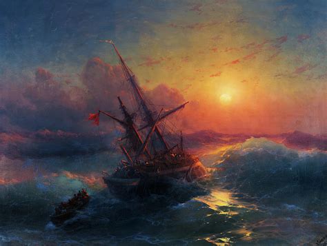 Shipwreck, 1883 Painting by Ivan Aivazovsky - Pixels