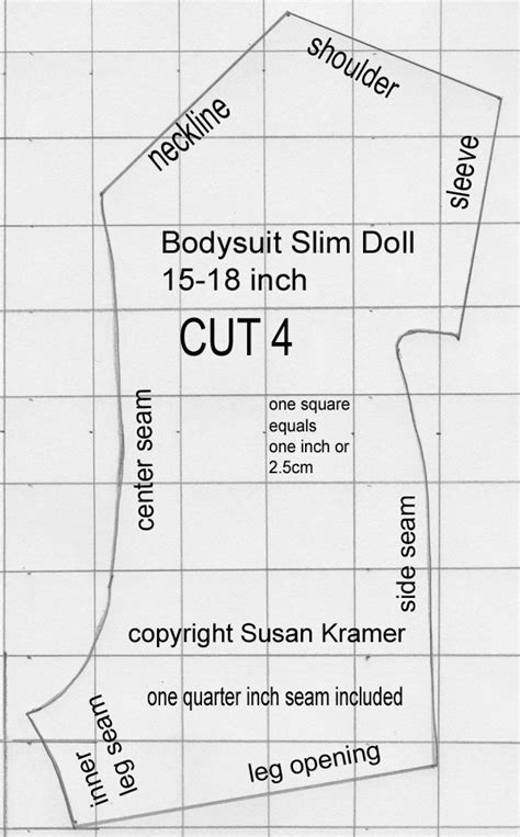 Bodysuit Pattern For 15 To 18 Inch Slim Dolls Like Sasha Kathe Kruse