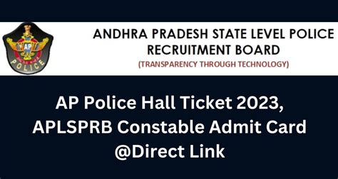 Ap Police Hall Ticket Aplsprb Constable Admit Card Direct Link