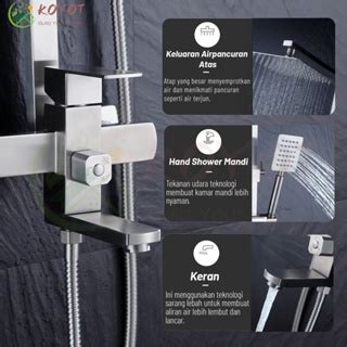 Jual Koyot Shower Kamar Mandi Full Set Stainless Steel Panas Dingin