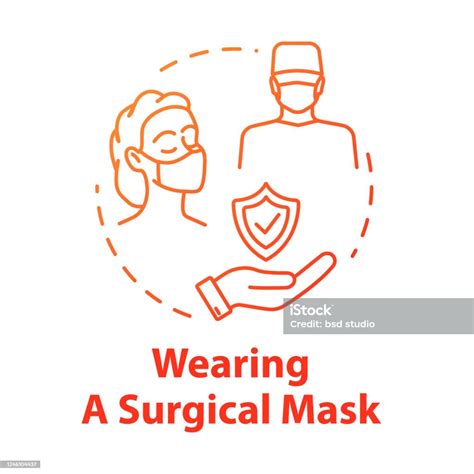 Wearing Surgical Mask Concept Icon Doctor Face Protection For Operation Safety For Surgeon