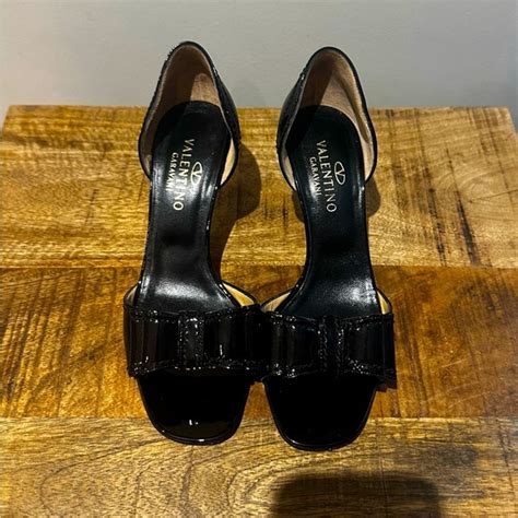 valentino shoes valentino dorsay black leather bow pump poshmark