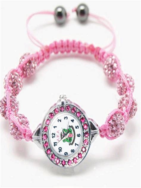 Aka Soror Shamballa Bracelet Watch Alpha Kappa Alpha Jewelry