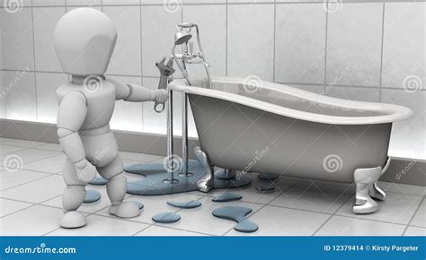 Plumber Fixing A Leak Stock Illustration Illustration Of Plumbing