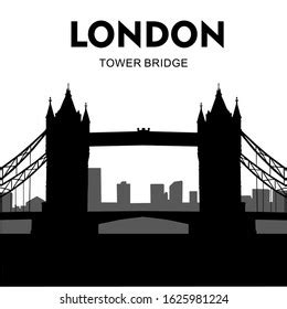 Vector Banner Postcard Famous Towerbridge London Stock Vector Royalty