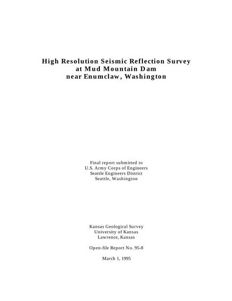 Pdf High Resolution Seismic Reflection Survey At Mud Resolution