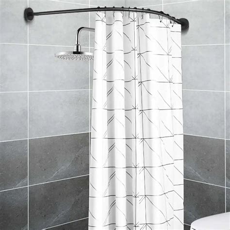 black shower curtain rod