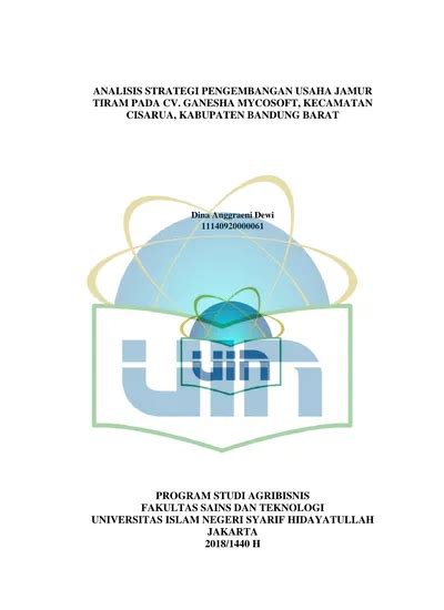 Analisis Strategi Pengembangan Usaha Jamur Tiram Pada Cv Ganesha