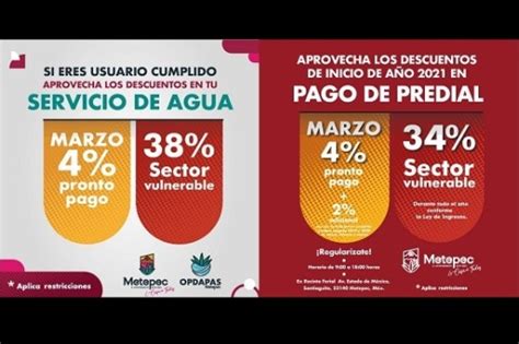 Invita Metepec Aprovechar último Mes De Descuentos En Predial Y Agua