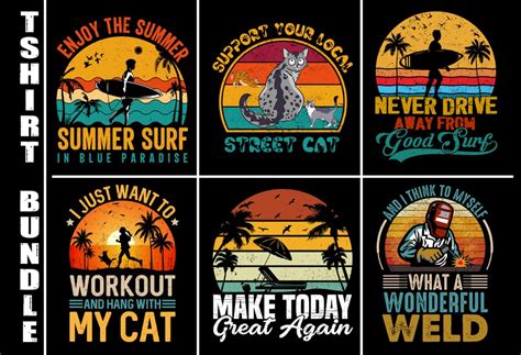 Retro Vintage Sunset T Shirt Design Bundle Buy T Shirt Designs