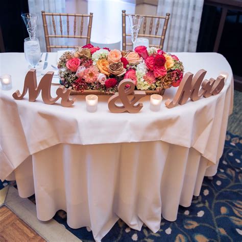 Mr Mrs Signs For The Wedding Sweetheart Table Decor In A Romantic