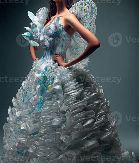 Fashion Dress Made By Recycled Garbage Plastic Illustration 23940829