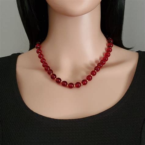 Monet Jewelry Monet Red Bead Necklace Poshmark