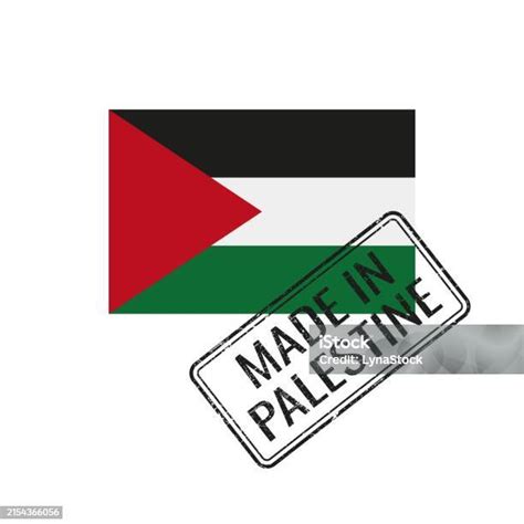 Vektor Lencana Made In Palestine Stiker Dengan Bendera Nasional