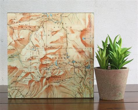 Appalachian Trail Map Baxter State Park Mount Katahdin Maine Vintage Map Block - Etsy