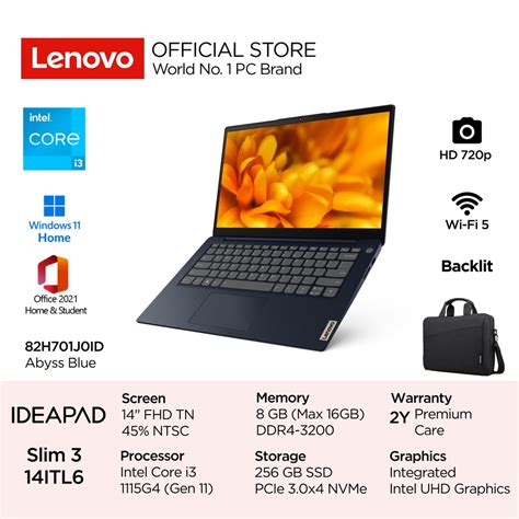 Jual Lenovo Ideapad Slim 3i 14itl6 Intel Core I3 1115g4 Win11 8gb 256gb