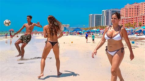 Clearwater Beach Florida 4k Hdr 60 Fps Summer Walking Tour Youtube