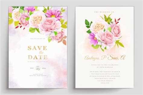 Floral Ornament Wedding Card Set Graphic By Lukasdedi Store · Creative