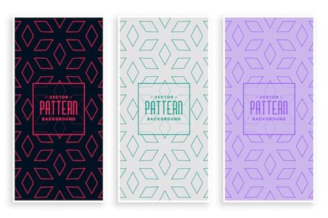 Free Vector | Stylish creative diamond shape pattern set