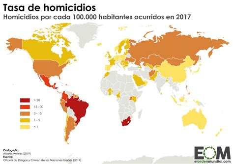 La Tasa De Homicidios En El Mundo Mapas De El Orden Mundial Eom