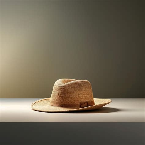 Premium Ai Image A Straw Hat With A Black Band On It Is On A Table