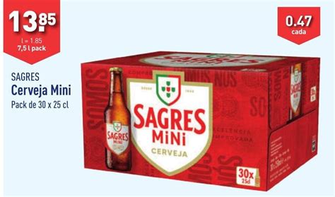 Promoção SAGRES Cerveja Mini Pack de 30 x 25 cl em ALDI