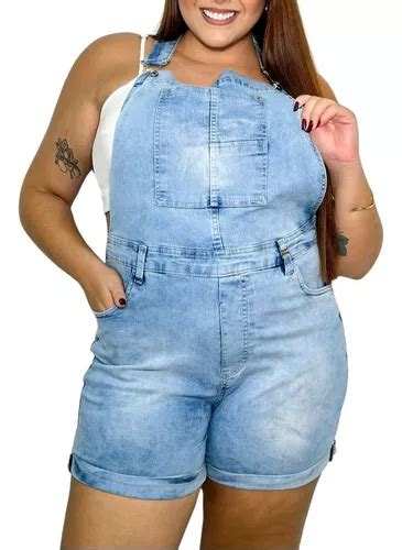 Jardineira Jeans Plus Size Tamanhos Grandes Lycra Estica Parcelamento