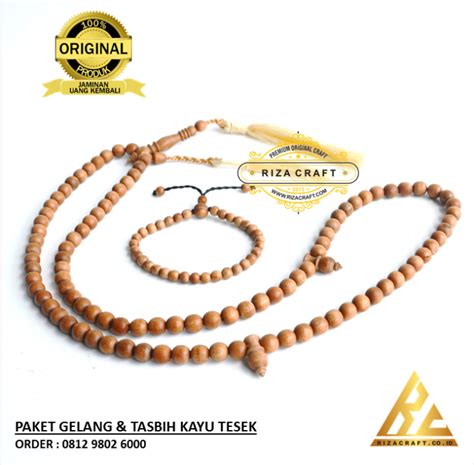 Satu Set Tasbih Dan Gelang Kayu Tesek Tengsek Gunung Merapi Bertuah