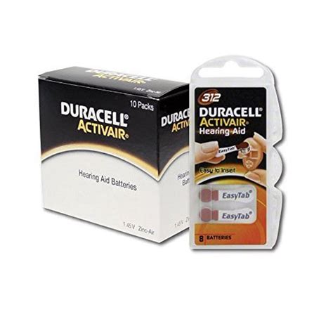 Duracell Activair EasyTab Hearing Aid Batteries Size 312 1 45 Volt