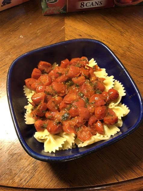 [homemade] Fresh Tomato Basil Over Bow Tie Pasta R Food