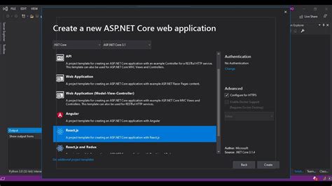 Create Web Application In Visual Studio 2019 Modern Web Tooling