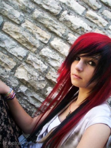 Black And Red Scene Hair