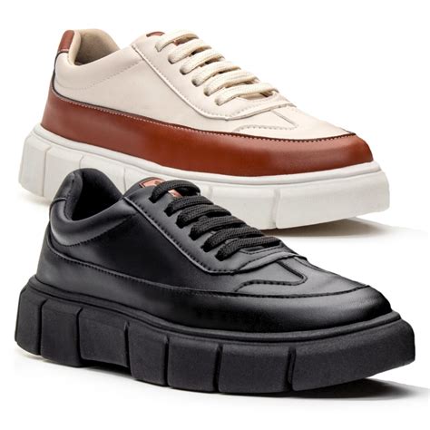 Kit Pares Tenis Oversized Sneaker Masculino Casual Sola Alta