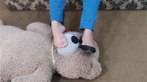 Crushing Teddy Bear With Black Flats Trampling Read Description