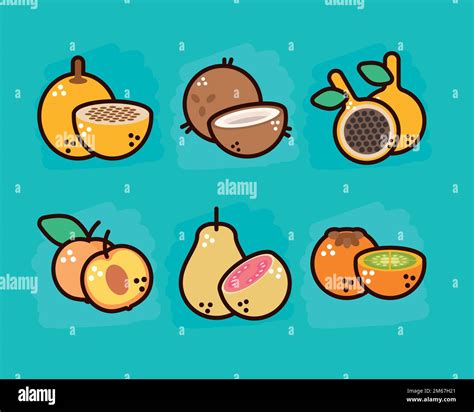 Six Healthy Fruits Stock Vector Image And Art Alamy