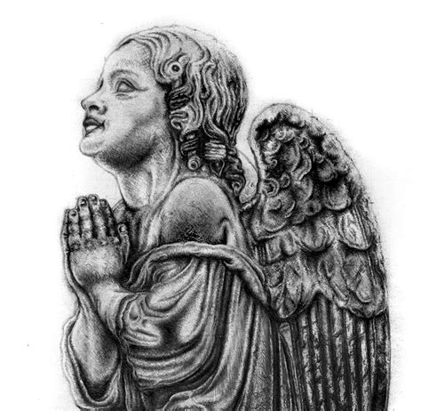 Praying Angel Statue Drawing