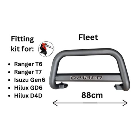 Fleet Nudge Bar Cm Black Isuzu Ranger Hilux