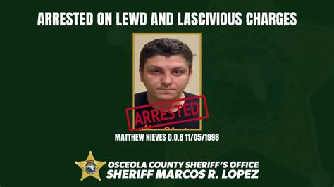 Arrested On Lewd And Lascivious Charges