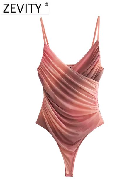 Zevity Body Con Cuello En V Cruzado Para Mujer Traje Sexy Con Tirantes