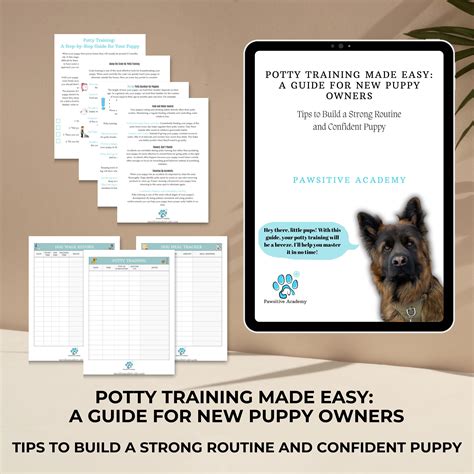 Puppy Potty Training Ebook & Tracker Set Digital Guide for New Dog