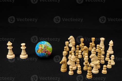 Chess pieces isolated on black background 22129420 Stock Photo at Vecteezy