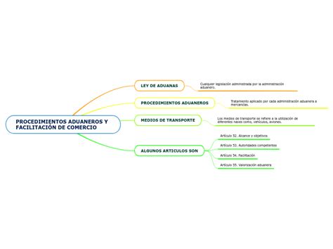 Procedimientos Aduaneros Y Facilitaci N De Mind Map