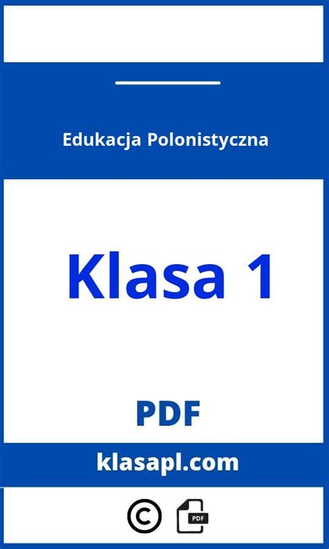 Edukacja Polonistyczna Klasa 1